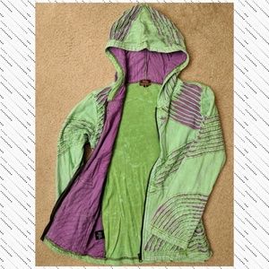 Rising International Nepalese Razor Cut Green Purple Jacket Hoodie S